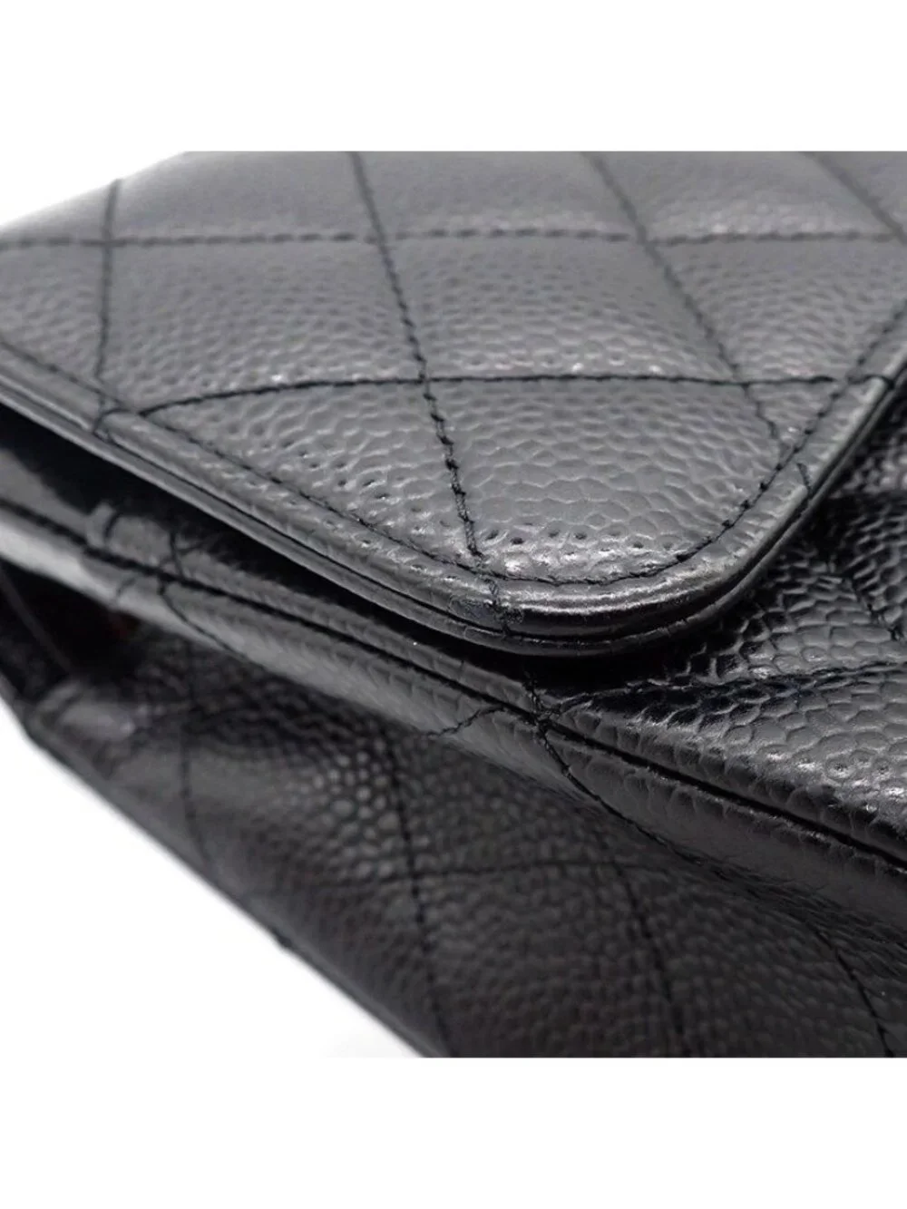 Chanel Shoulder Bag Quilted 25 11.12 Classic Black Caviar Leather